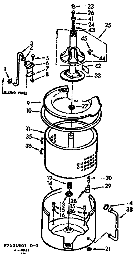 Kenmore 1107105951 tub & basket assembly diagram
