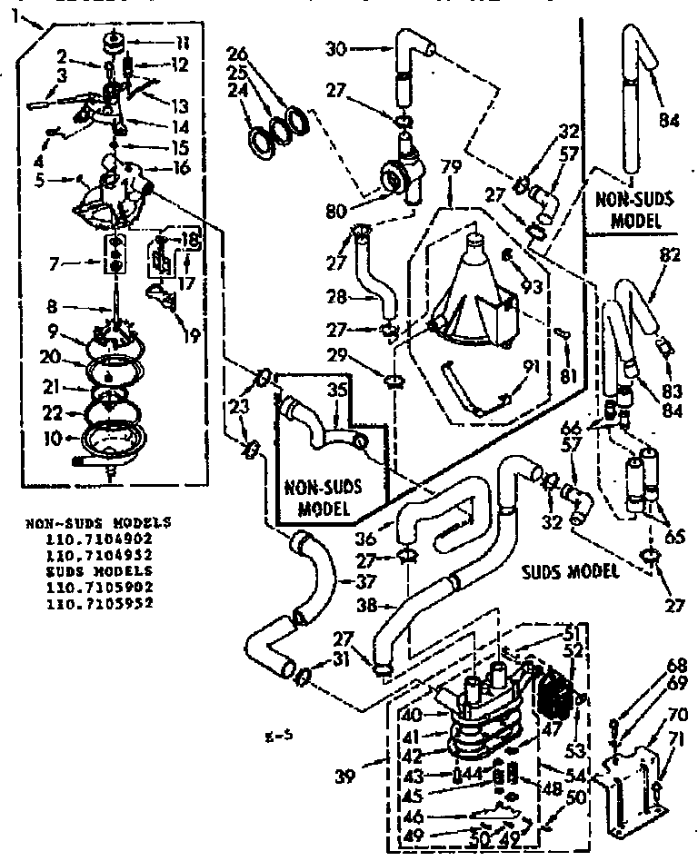 Kenmore 1107104902 water system diagram