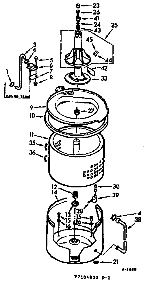 Kenmore 1107105953 tub and basket assembly diagram