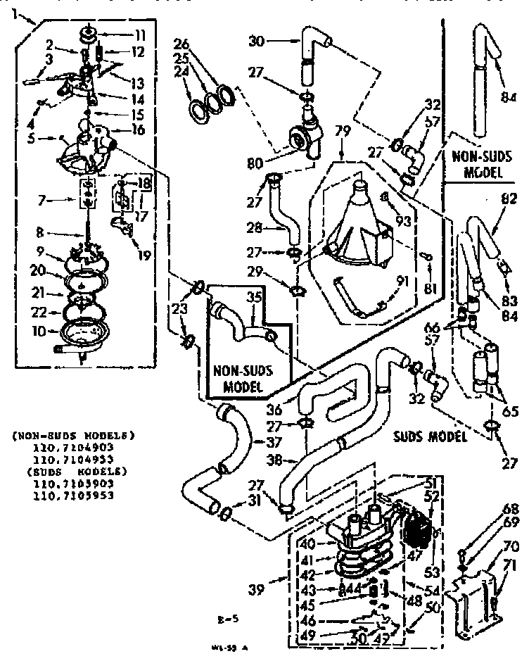 Kenmore 1107105953 water system diagram