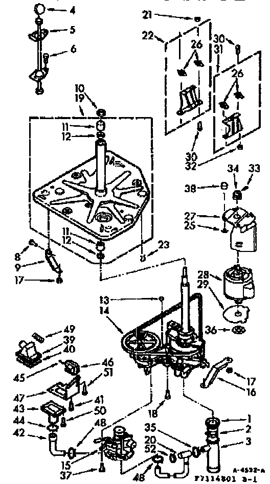 Kenmore 1107114801 drive system diagram