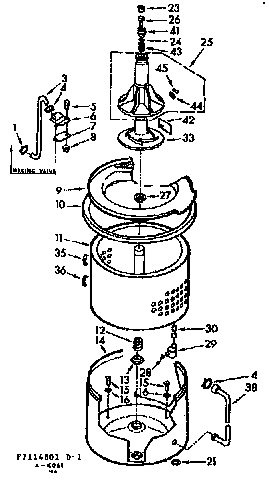 Kenmore 1107114801 tub and basket assembly diagram