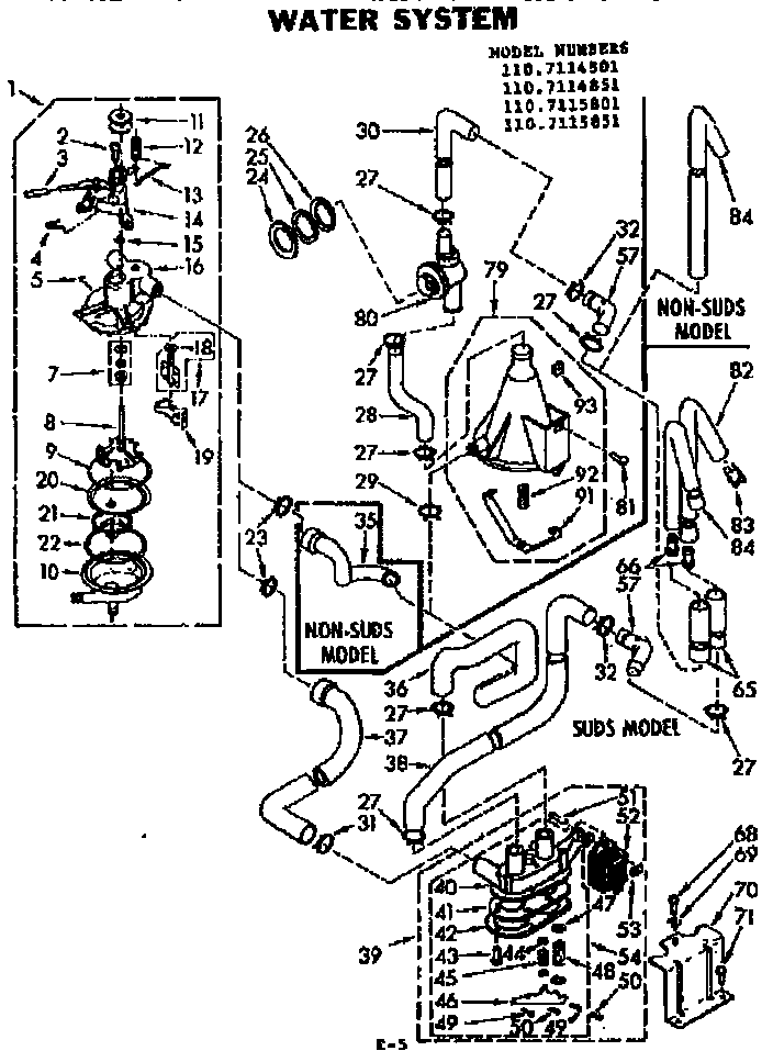 Kenmore 1107114801 water system diagram