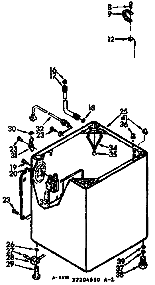 Kenmore 1107204630 cabinet parts diagram