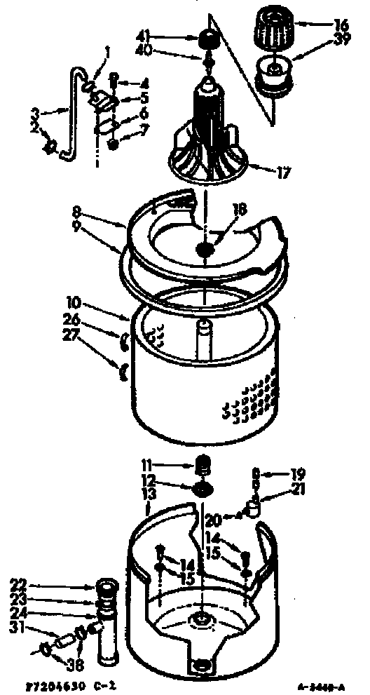 Kenmore 1107204630 tub and basket assembly diagram