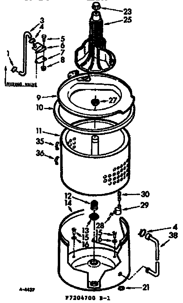 Kenmore 1107205700 tub and basket assembly diagram