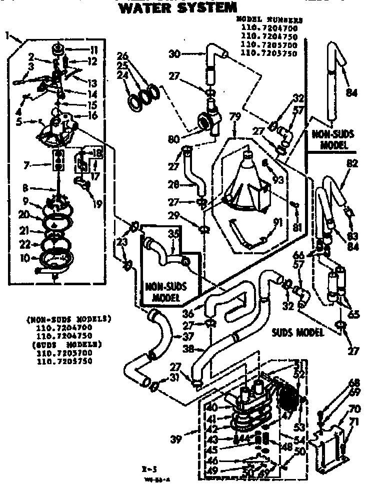 Kenmore 1107205700 water system diagram