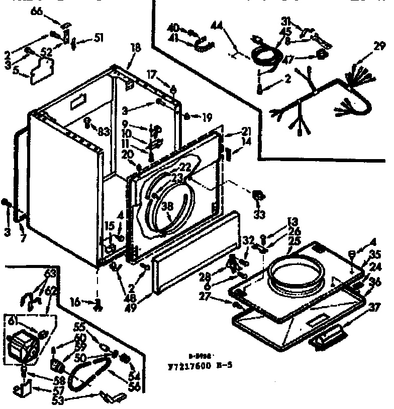 Kenmore 1107217600 cabinet assembly diagram