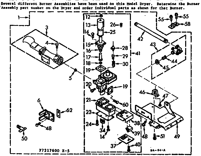 Kenmore 1107217600 burner assembly diagram