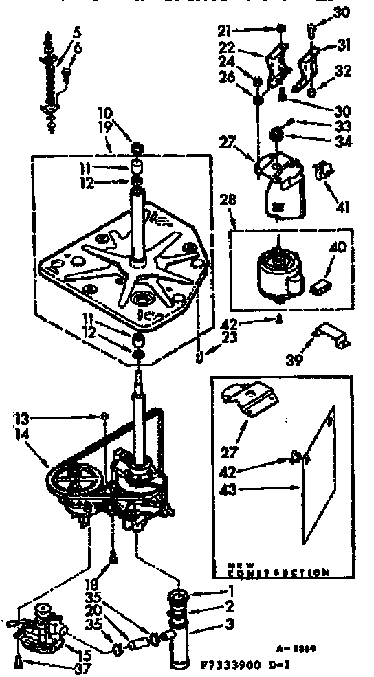 Kenmore 1107333900 drive system diagram