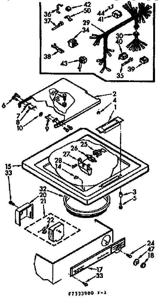 Kenmore 1107333900 top and control assembly diagram