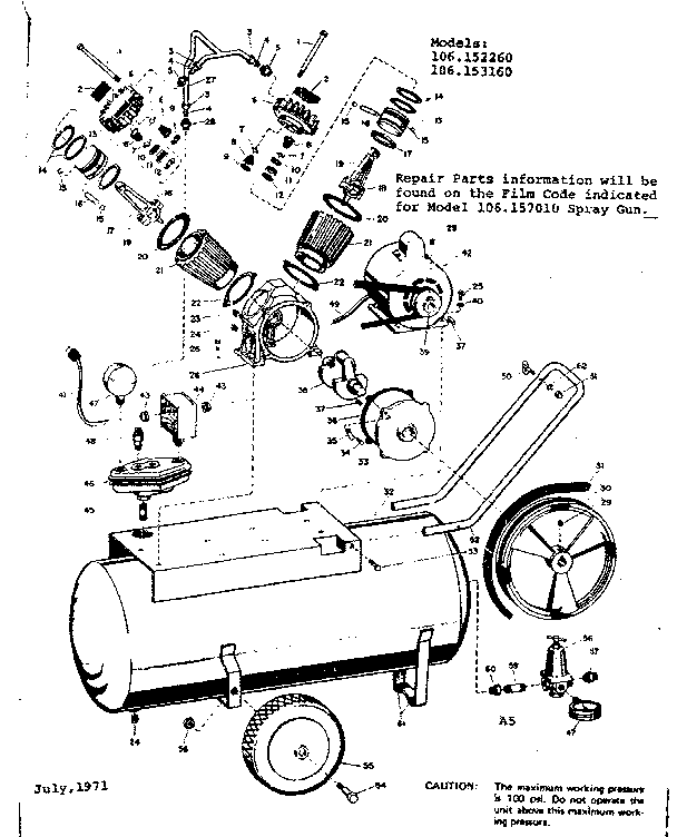 Craftsman 106153160 replacement parts diagram
