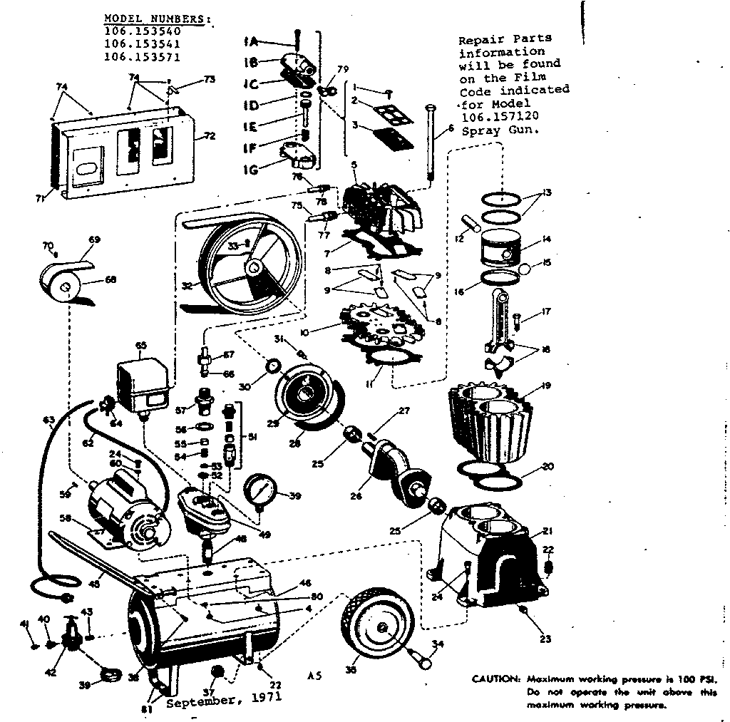 Craftsman 106153541 replacement parts diagram
