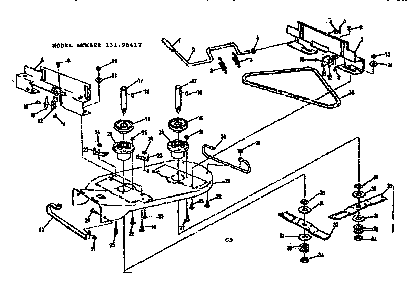 Craftsman 13196417 mower housing diagram