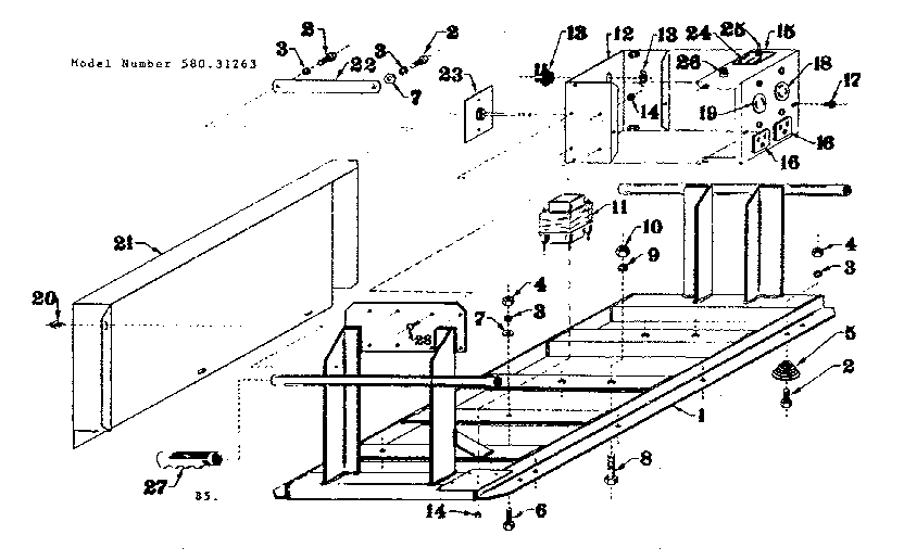 Craftsman 58031263 mounting base diagram