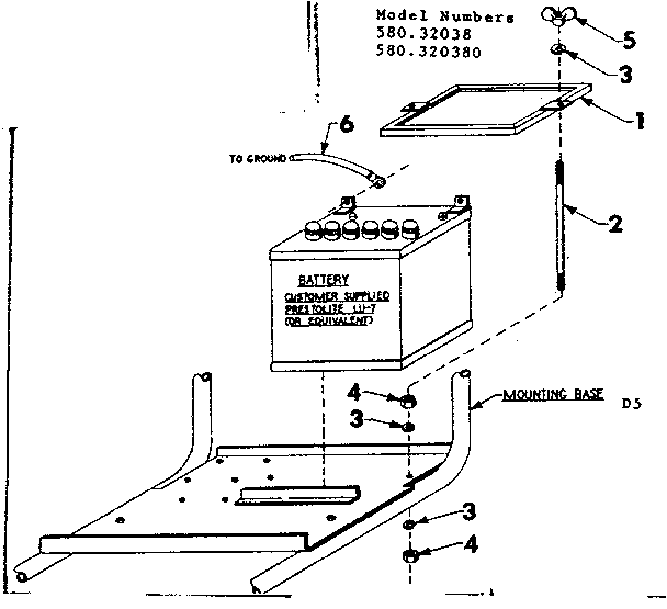 Craftsman 580320380 battery mounting assembly diagram