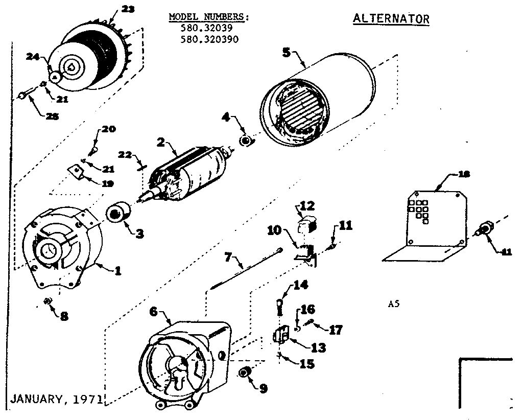 Craftsman 58032039 stator assembly diagram