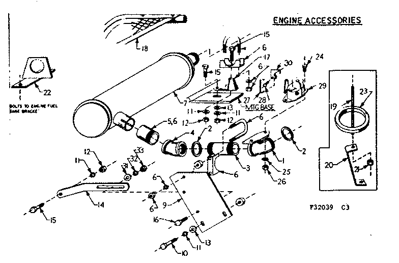 Craftsman 58032039 engine accessories diagram