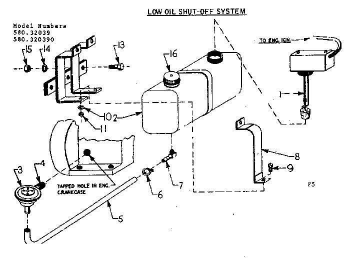 Craftsman 58032039 low oil shut-off system diagram