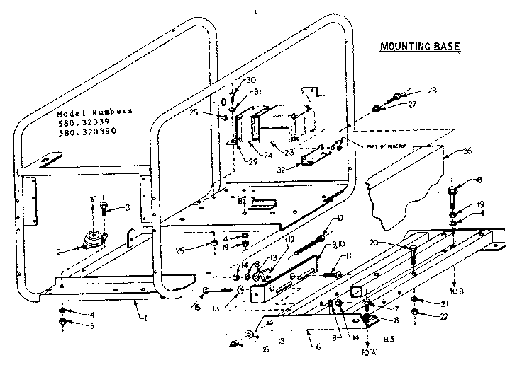 Craftsman 58032039 mounting base diagram