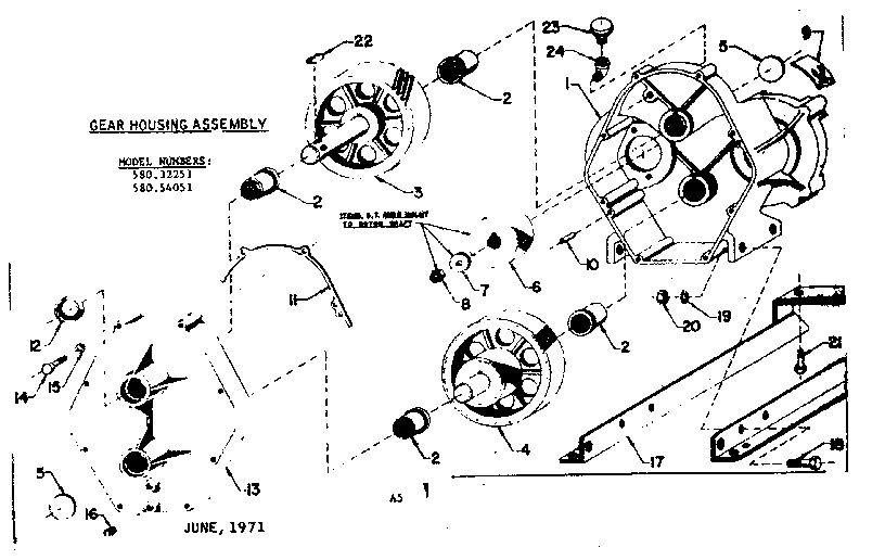 Craftsman 58054051 gear housing assembly diagram