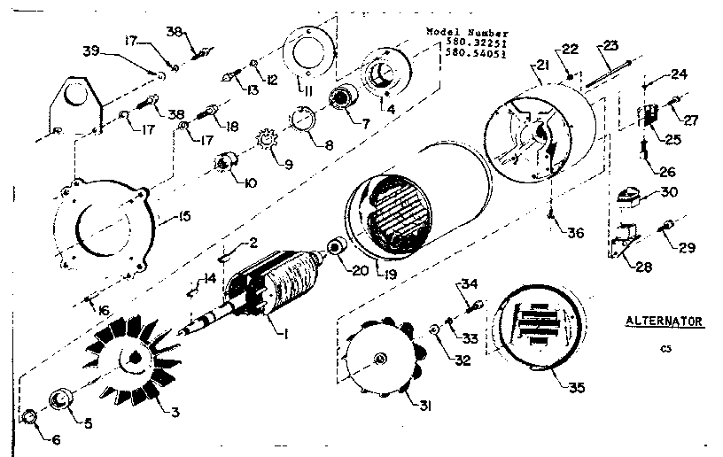 Craftsman 58054051 alternator diagram