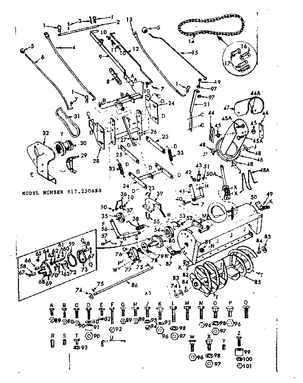 Craftsman 917250650 replacement parts diagram