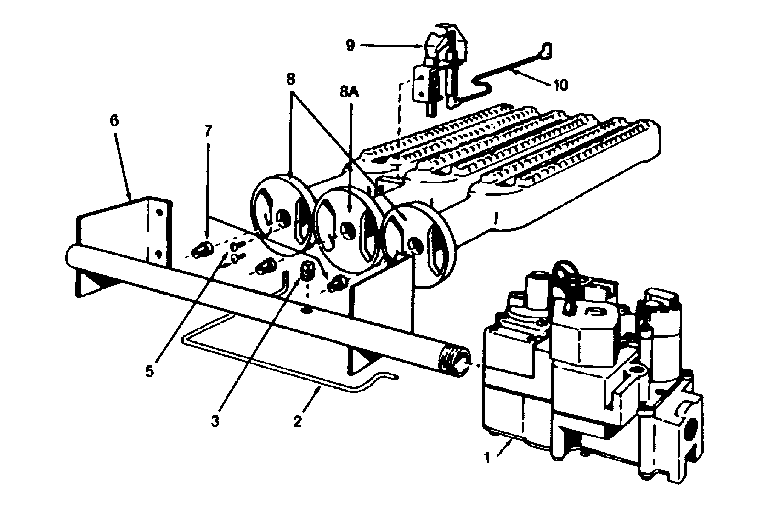 Kenmore 229963630 hi efficiency series gas burners & manifold parts diagram