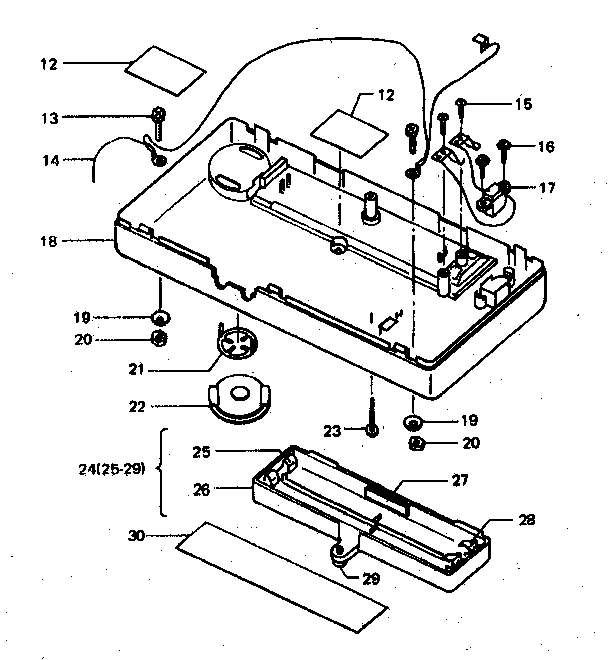 Lifestyler 29171 PULSE MONITOR case lower assembly diagram