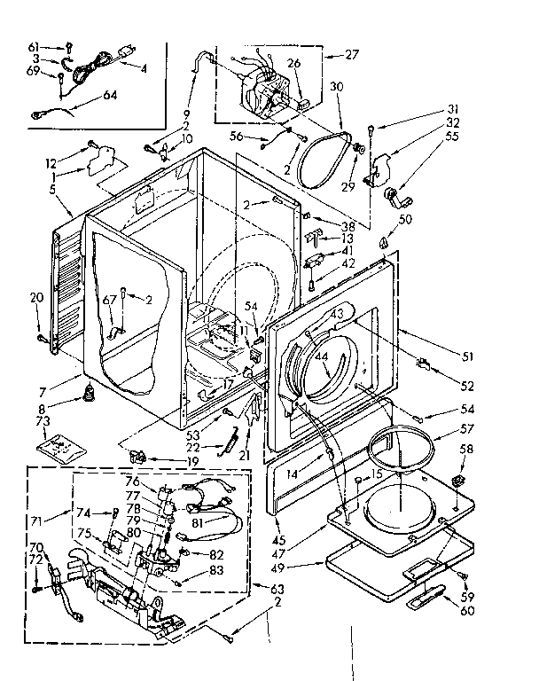Kenmore 1108762110 cabinet parts diagram