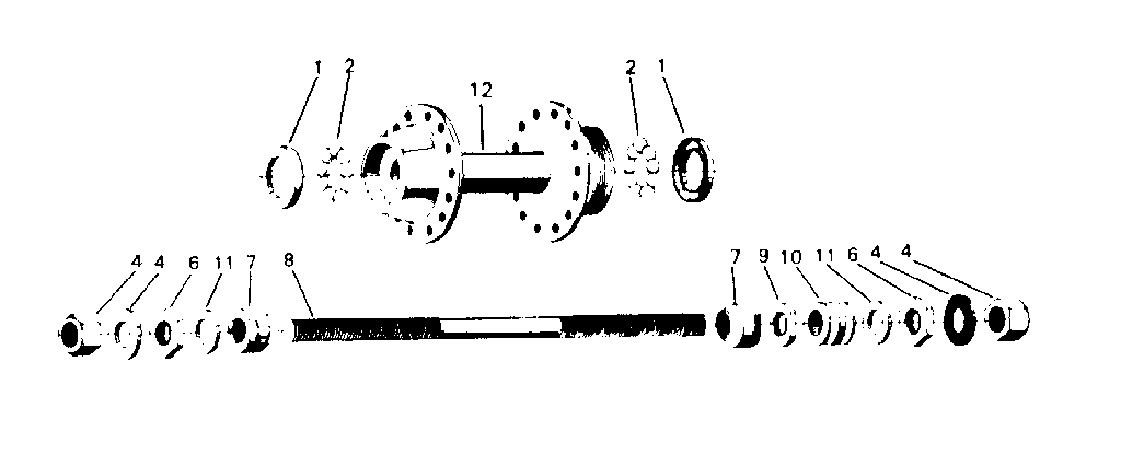 Sears 502472420 rear small flange hub diagram