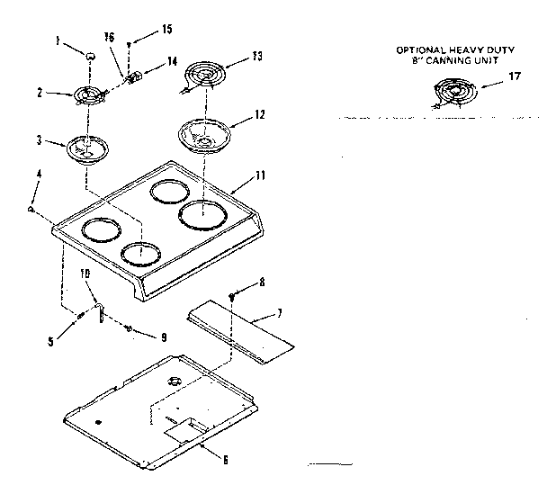 Kenmore 9119318611 main top section diagram