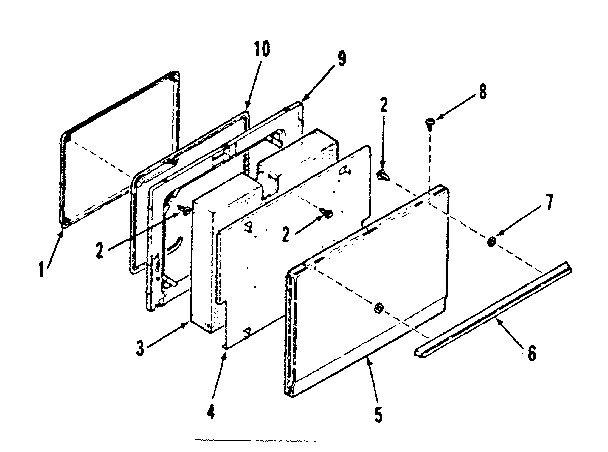 Kenmore 9119318611 oven door section diagram