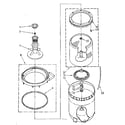 Kenmore 11081661800 agitator, basket and tub parts diagram