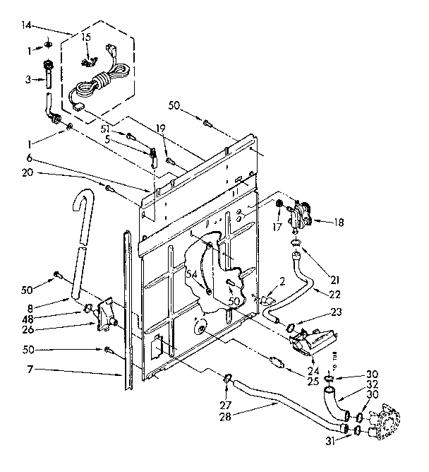 Kenmore 11081662300 rear panel parts diagram