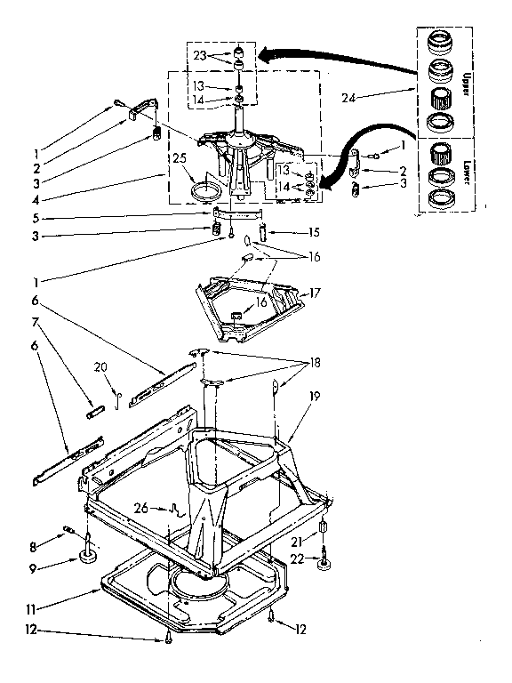 Kenmore 11081662300 machine base parts diagram