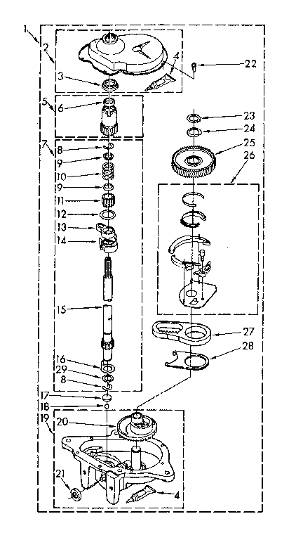Kenmore 11081662300 gearcase parts diagram
