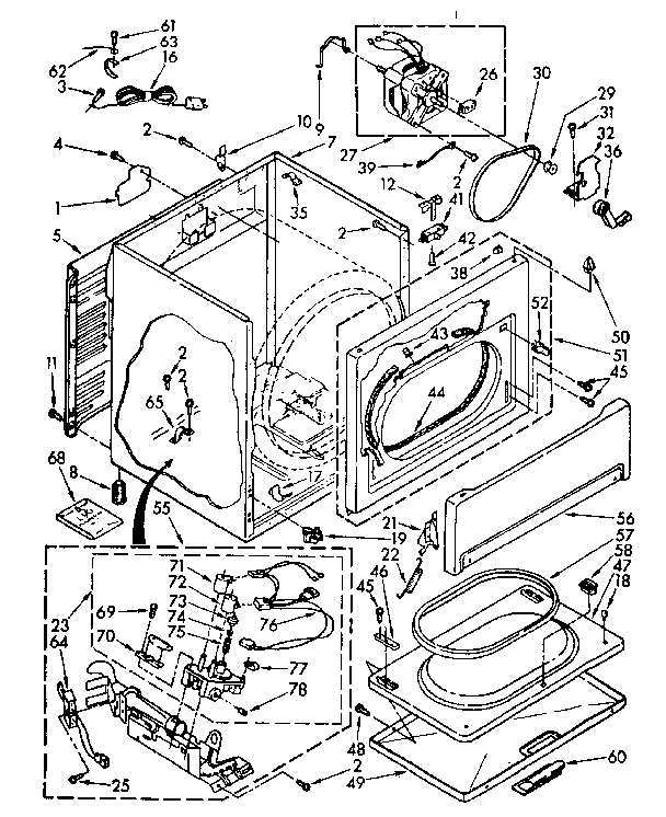 Kenmore 11087670100 cabinet parts diagram