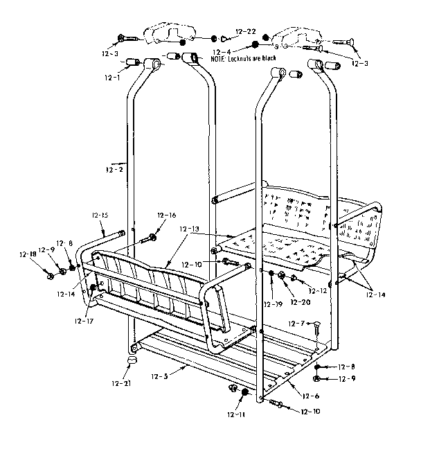 Sears 70172049-0 lawn swing assembly diagram