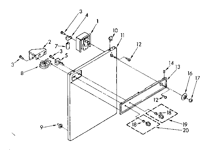 Kenmore 11084417700 console and front panel parts diagram