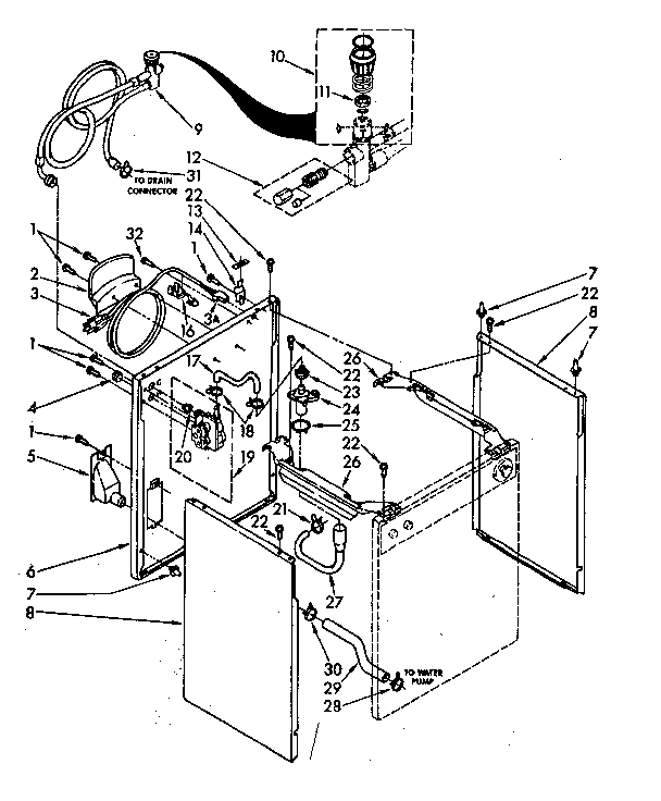 Kenmore 11084670600 read and side panel parts diagram
