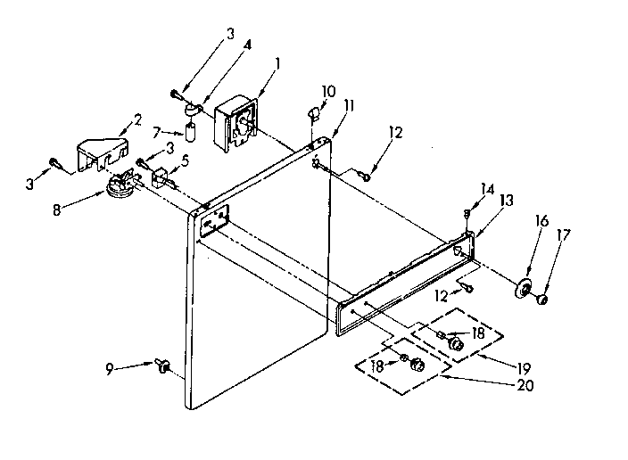 Kenmore 11084670600 console and front panel parts diagram