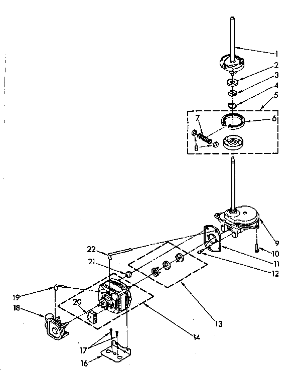 Kenmore 11084670600 brake, clutch, gearcase, motor and pump parts diagram