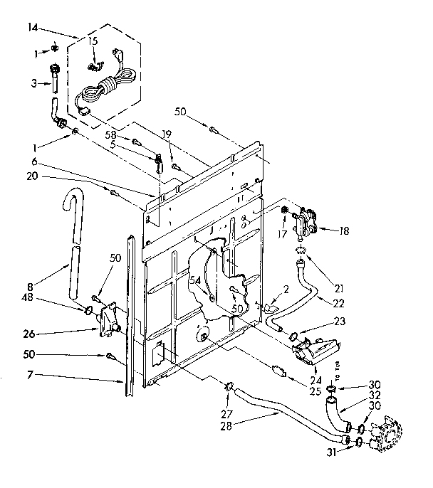 Kenmore 11081664600 rear panel parts diagram