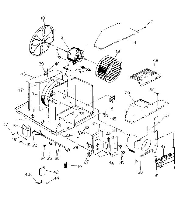 Kenmore 2537797135 electrical system and air handling parts diagram