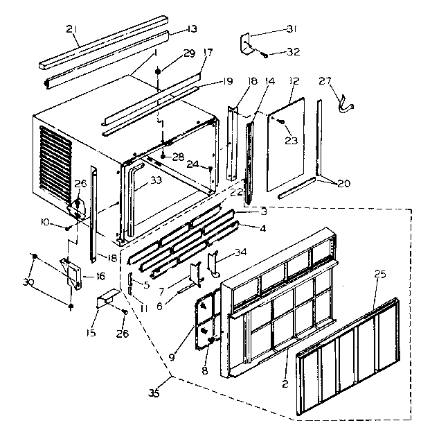 Kenmore 2538751390 cabinet parts diagram