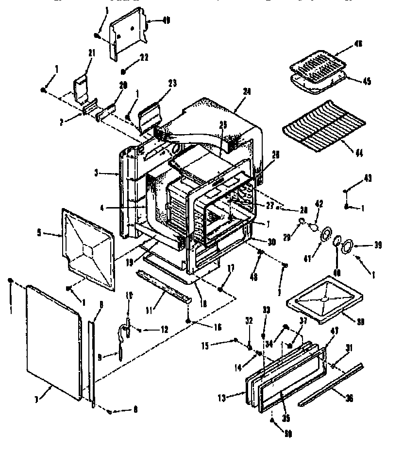 Kenmore 9113658690 oven body section diagram