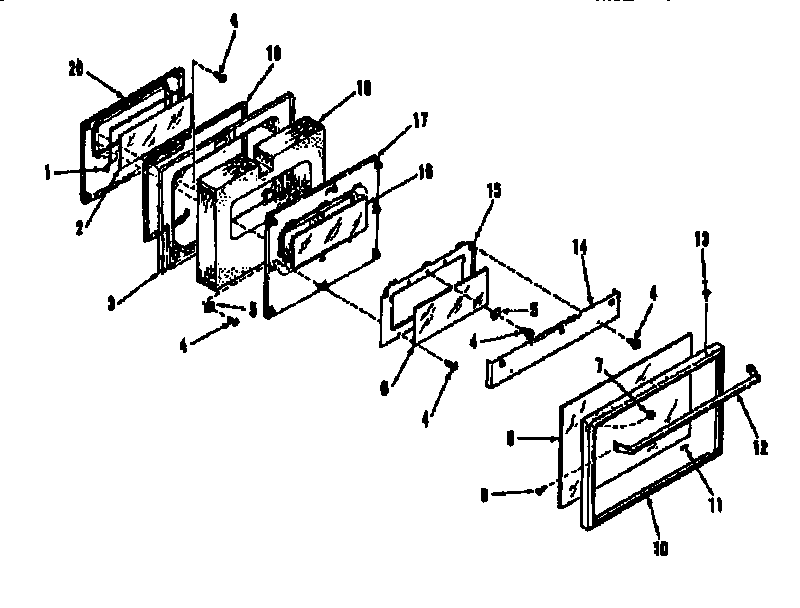 Kenmore 9113658690 oven door section diagram