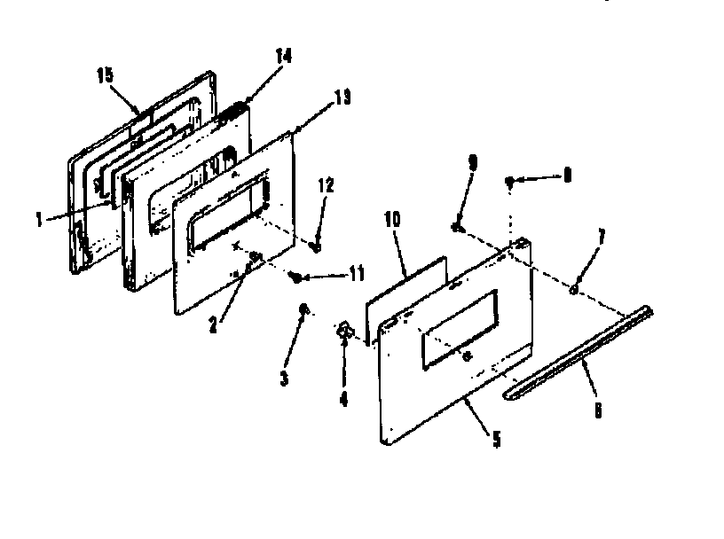 Kenmore 9116258610 oven door section diagram