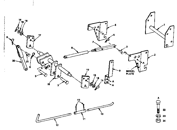 Craftsman 486254020 lift mechanism - model number 486.254050 diagram